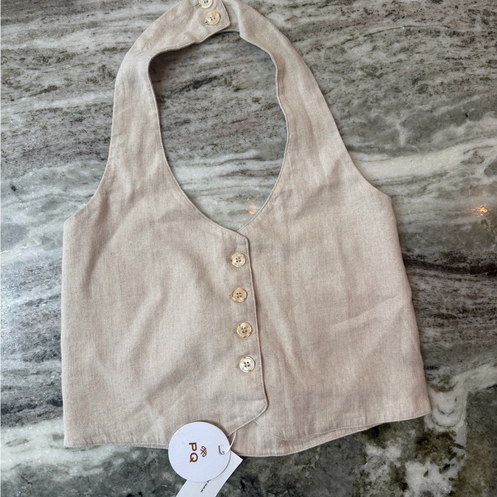 NWT PQ TAN PAYTON LINEN VEST
Size Small - Picture 4 of 12